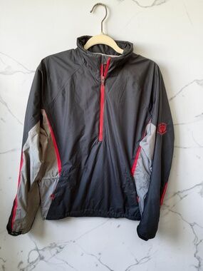 Sunice Zephal Typhoon Pullover Jacket M Waterproof Windbreaker Black Gray Red